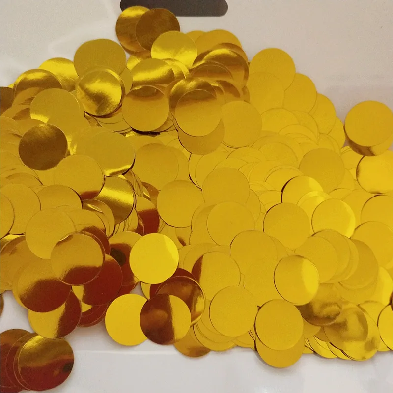 Gold Round Confetti 300 г/500 г/1 кг 1,5 см Фольга из розового золота конфетти воздушные шары Детские Свадебные День рождения золотые круглые звезды конфетти в форме сердца Декор подарок - Цвет: Gold Round Confetti