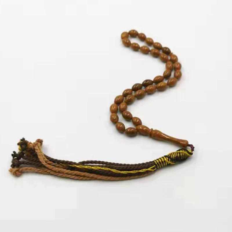 Мусульманский человек смолы Tasbih Браслет 33 prayerbeads Турция Королевский ручной кисточкой мусульманские четки дизайн Misbaha KARKUSH четки