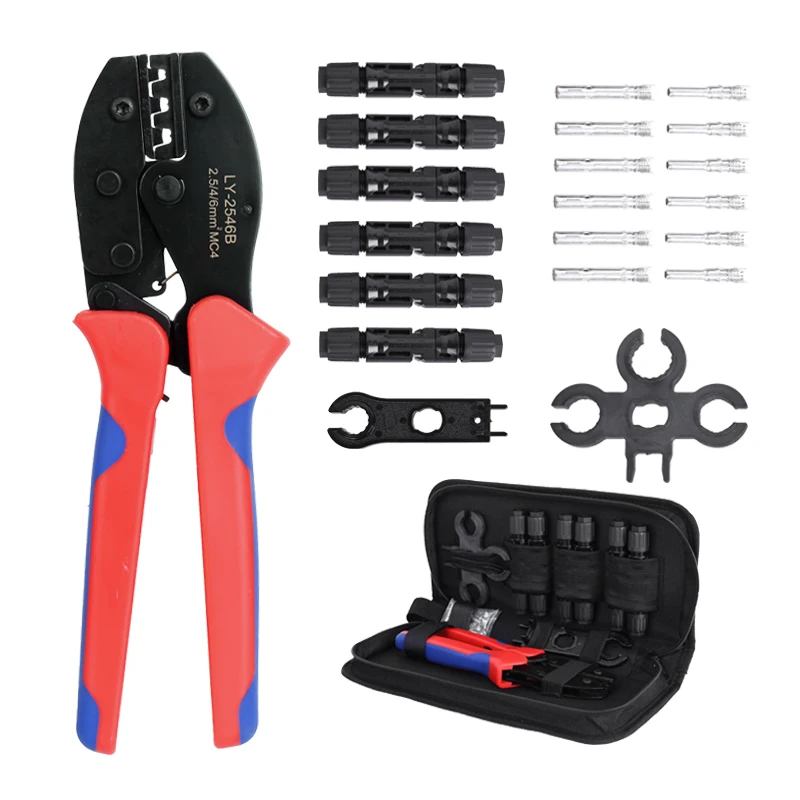 

Crimping Plier Tool Cable Connector Clamp Stripper Hand Tool Set For Solar Male Female Kit LY-2546B Press Terminal Pliers