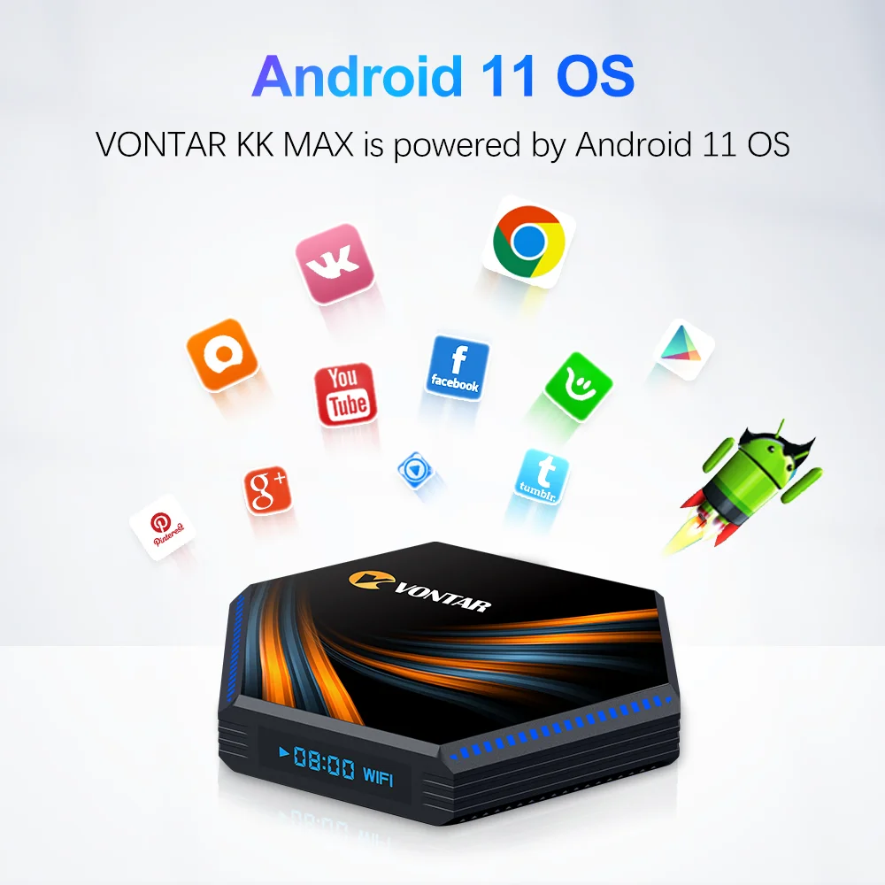Vontar-receptor de tv Box com Android Rockchip Rk3566 4gb 32gb 64gb Suporta 1080p 4k Google Play Youtube tv 11 8gb Ram 128gb - Image 4