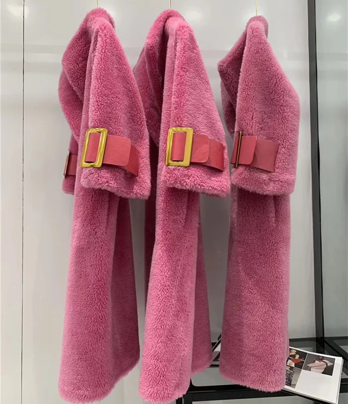 Women's Natural Fur Coat Winter Real Fur Coat Women Real Sheep Shearling Fur Coats manteau femme