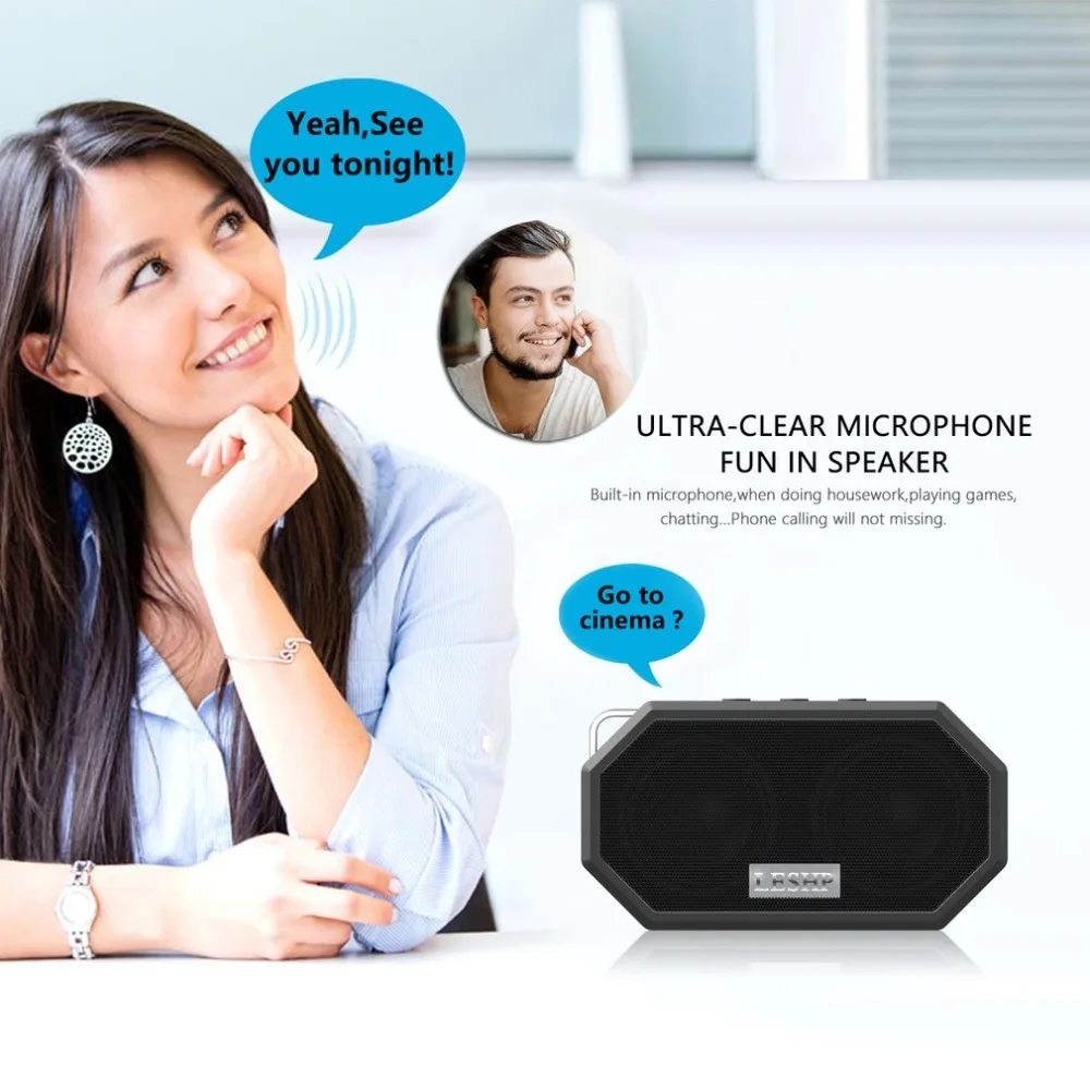 LESHP bluetooth динамик водонепроницаемый противоударный беспроводной CSR 4,0 динамик мини открытый динамик s Поддержка различных форматов музыки