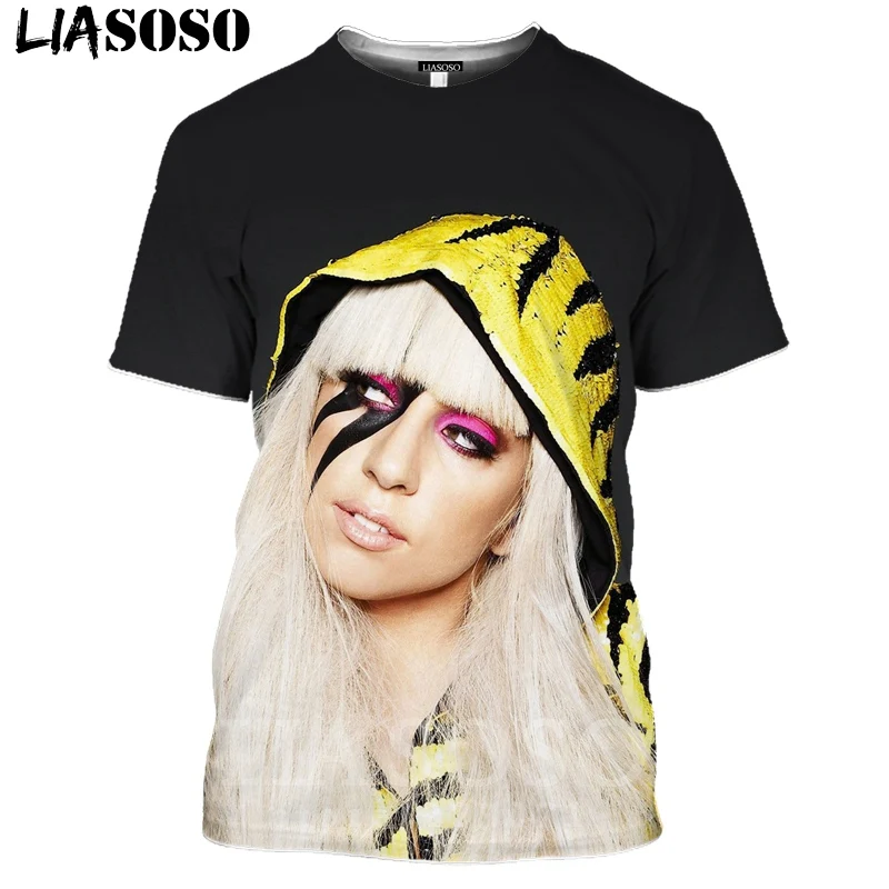 Lady Gaga футболка LIASOSO модная 3D принт сексуальная певица для женщин и мужчин хип-хоп