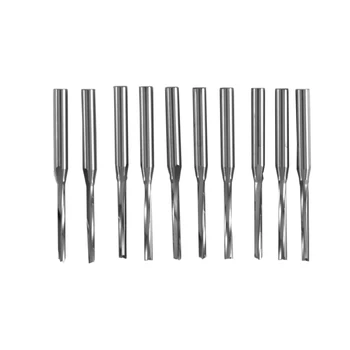 

10 Pcs Two Flutes Straight End Mills Straight Slot Bit Wood Cutter Two Double Flute Bits 3.175X2X17Mm for CNC Router