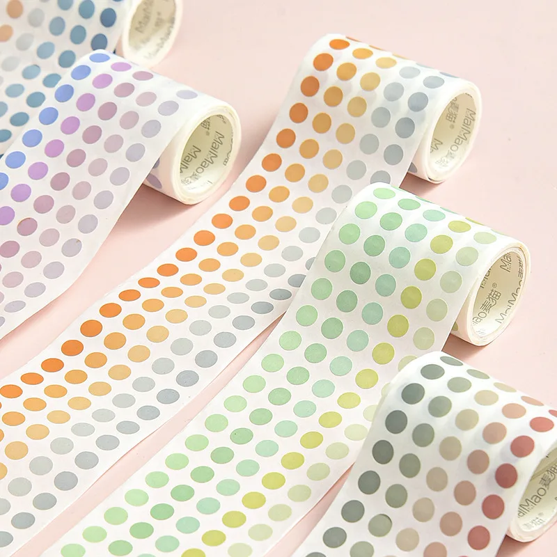 모란디 도트 와시 테이프 원형 스티커 60mm*3m 스크랩북킹 DIY 데코 스티커 저널 다이어리 플래너 스크랩북킹 마스킹 테이프