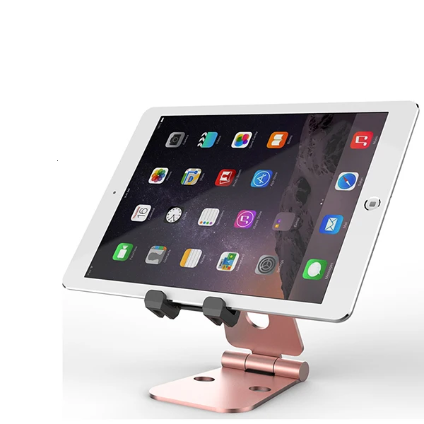 VOGEK, подставка для мобильного телефона, настольный держатель, подставка для планшета, двойная, сложенная, металлическая, алюминиевая, мультиугловая регулировка, Портативная подставка, держатель для телефона - Цвет: Pink
