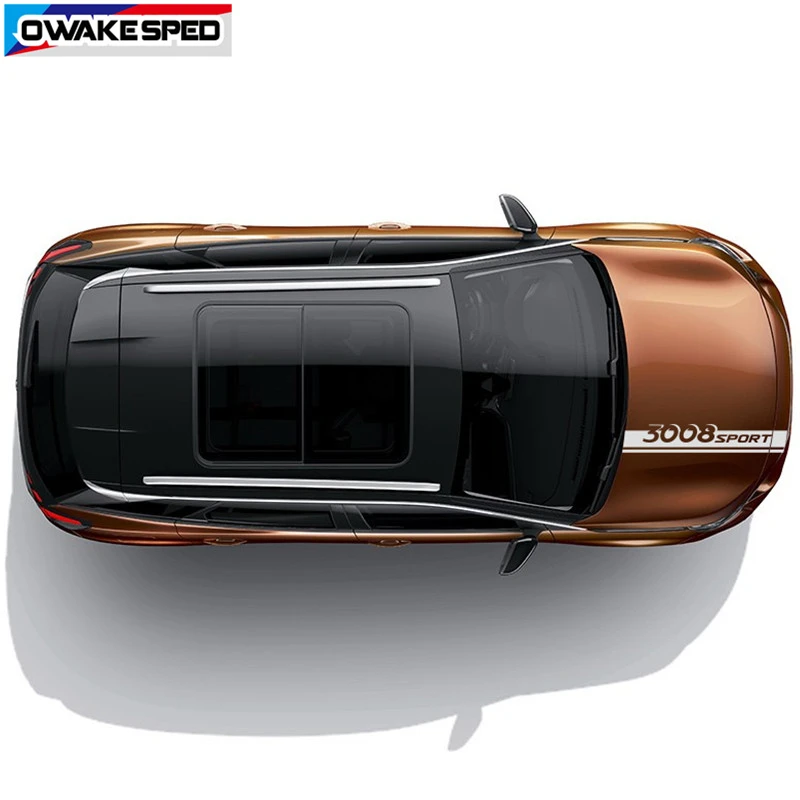 Для PEUGEOT 3008 2011- спортивные полосы автомобиля капот стикер гоночный стиль авто капот крышка двигателя Декор наклейки