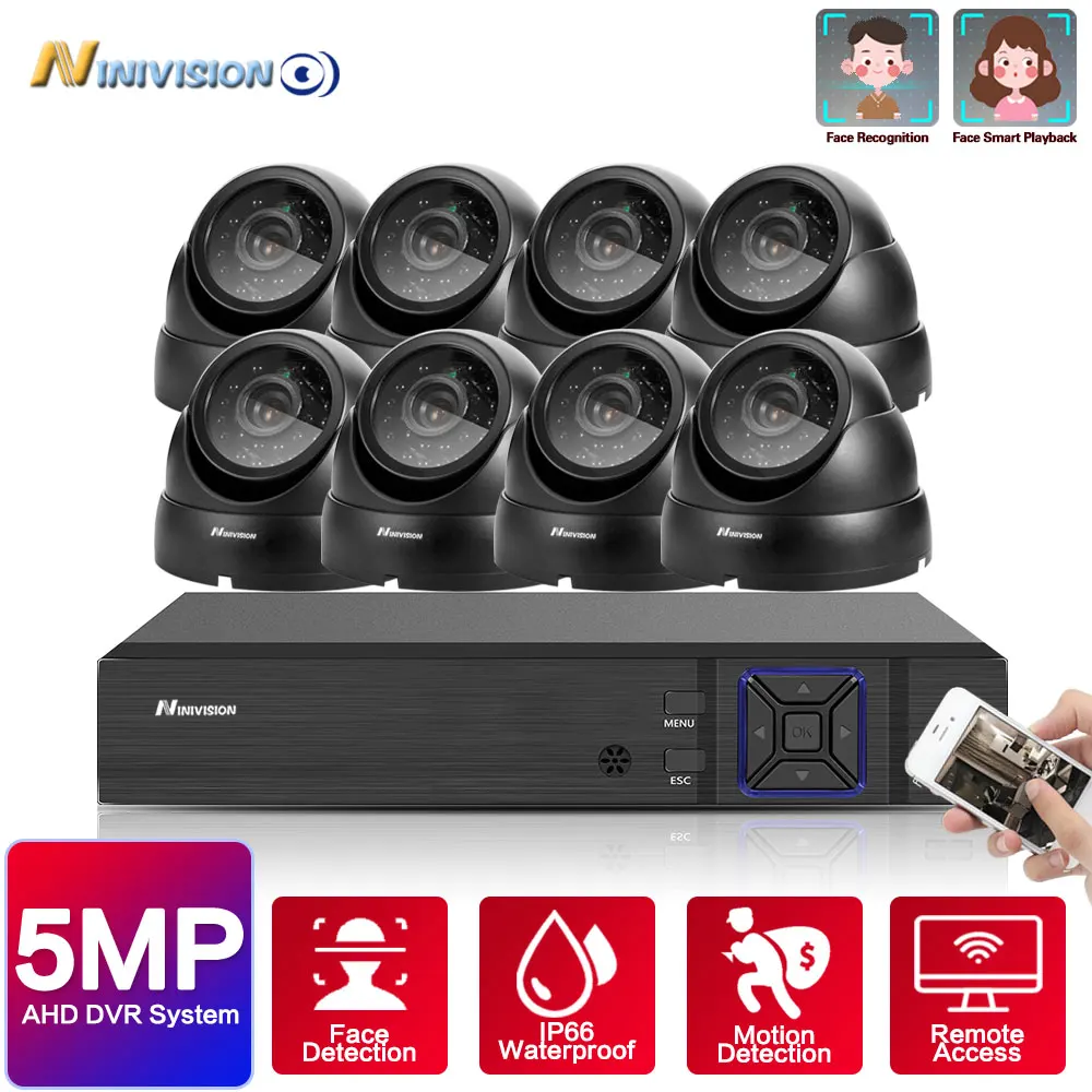 Система видеонаблюдения 8 каналов беспроводная DVR NVR 5.0MP ИК для использования в