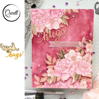 

QWELL Word Hugs Metal Cutting Dies for Scrapbooking and Card Making Paper Craft 2019 New Embossing die cuts