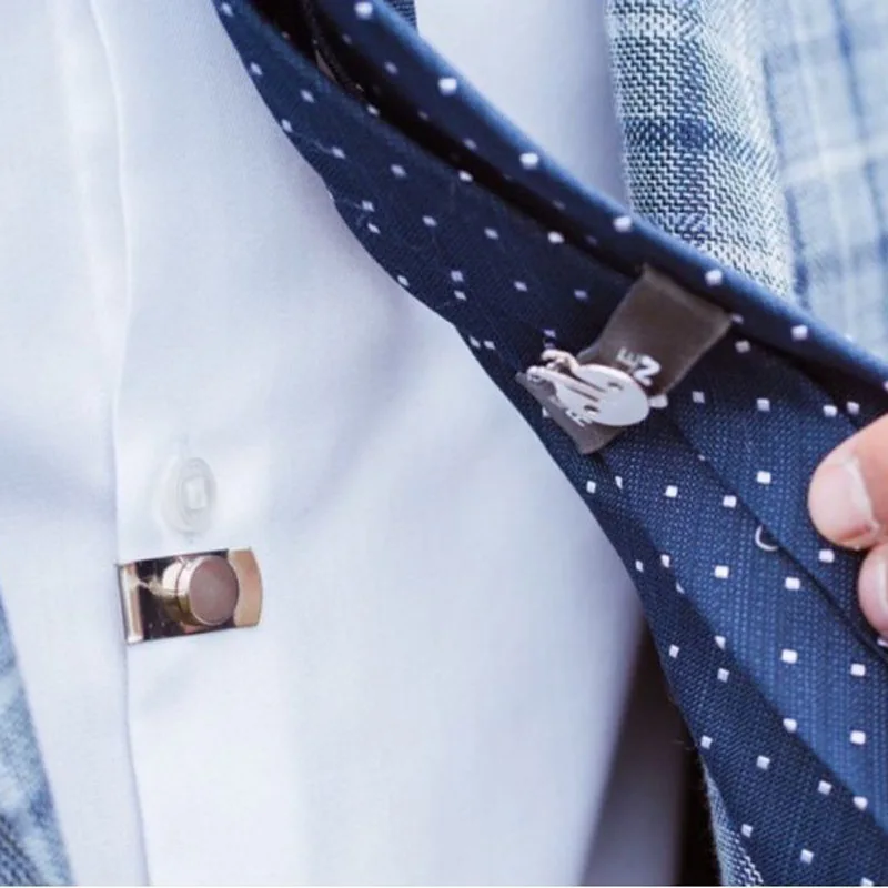 

NEW The Hidden Tie Fixed Invisible Stainless Steel Magnet Automatic Adsorption Tie Clip for Men and Women