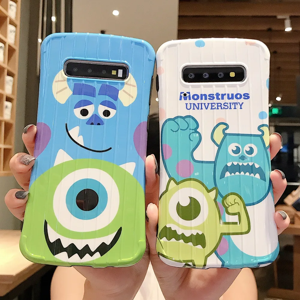 Ударопрочный чехол с мультяшными монстрами для samsung Galaxy S10 Plus S8 S9 модный дизайн
