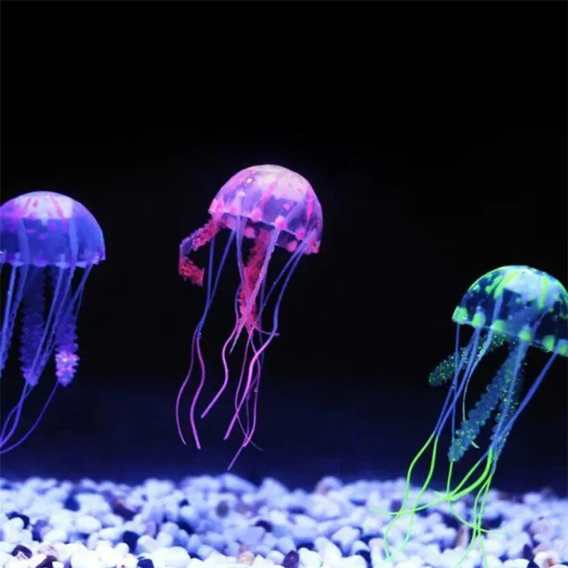 Swim Glowing Effect Artificial Jellyfish Aquarium Decoration fish tank ornaments,mini landscape ornaments,fish tank decorations,aquarium ornaments,artificial plants,artificial aquarium plants Fish Tank Underwater Live Plant Luminous Ornament Aquatic Landscape