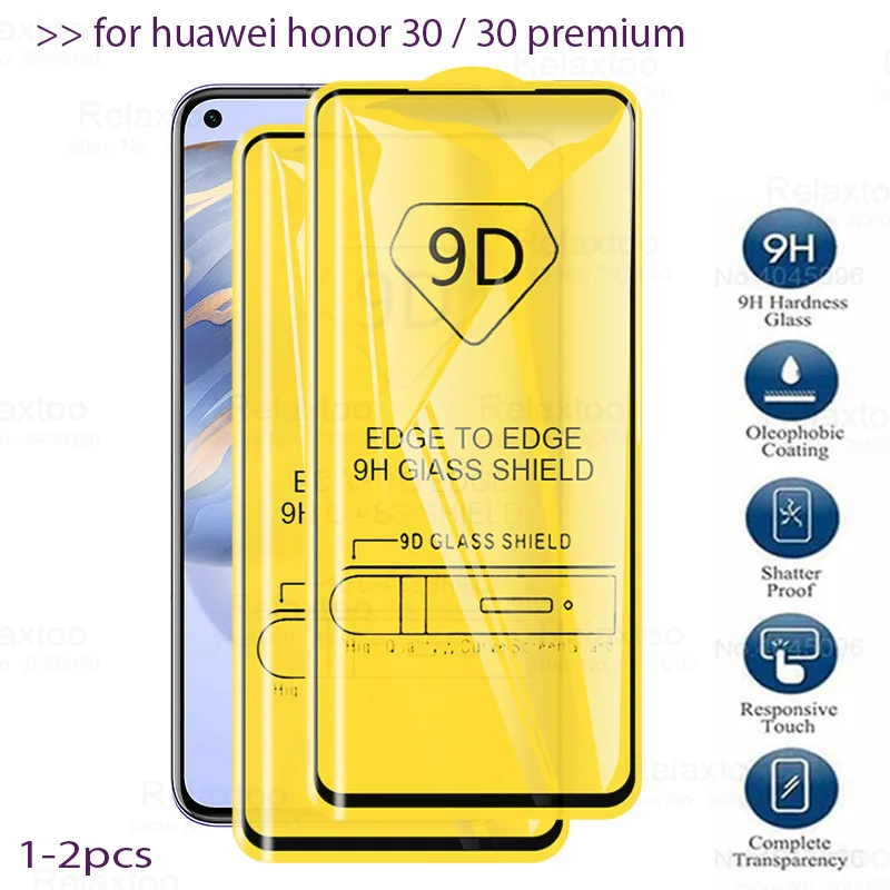 Закаленное стекло для huawei honor 30 premium 5G защита экрана с полным проклеенным
