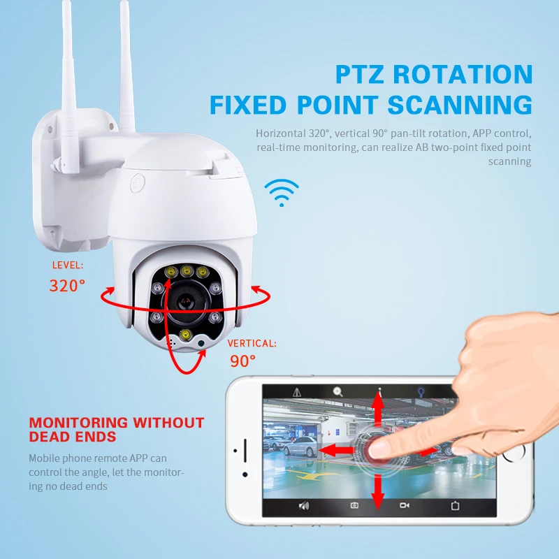 PTZ IP камера Onvif наружная Wifi камера 1080P видеокамера s наблюдение Wi fi беспроводная безопасность ИК Сигнализация лампа Com камера