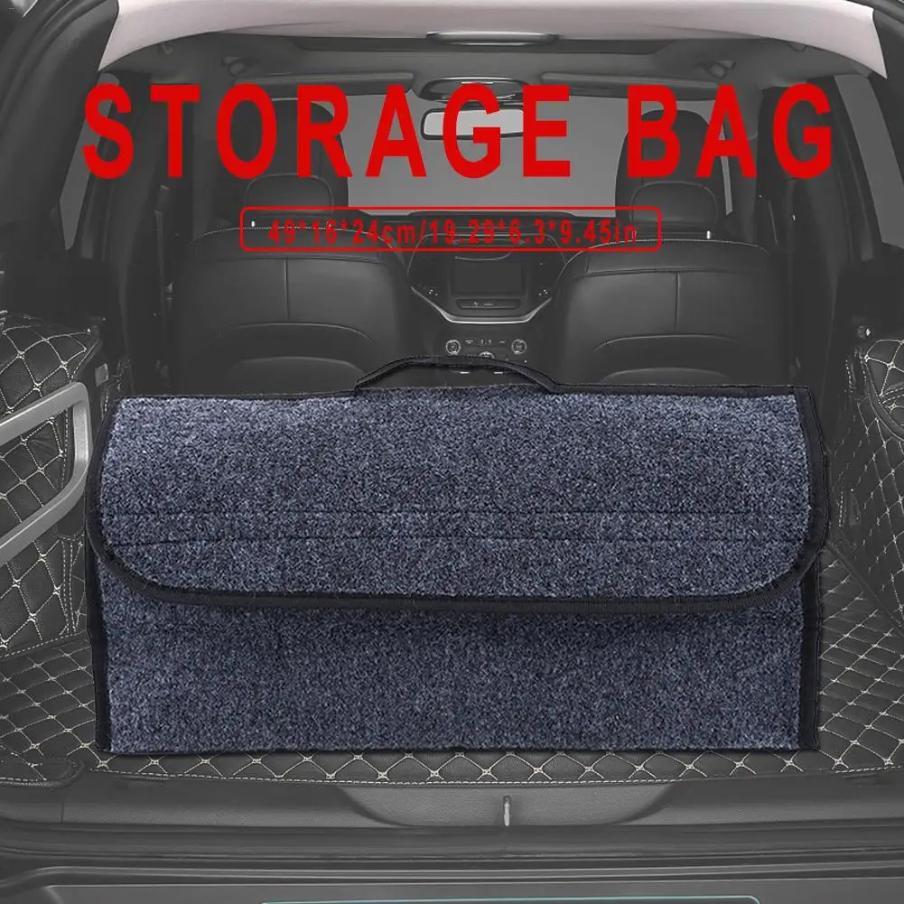 Portable Car Rear Boot Organizer Multi Carpet Storage Luggage Bag Hook Loop Case