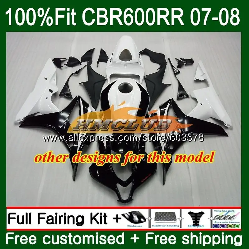 Injection For HONDA CBR 600 RR CBR600 RR 2007 2008 Gloss Black 74CL.86 CBR600RR CBR 600RR 600F5 CBR600F5 F5 07 08 OEM Fairings