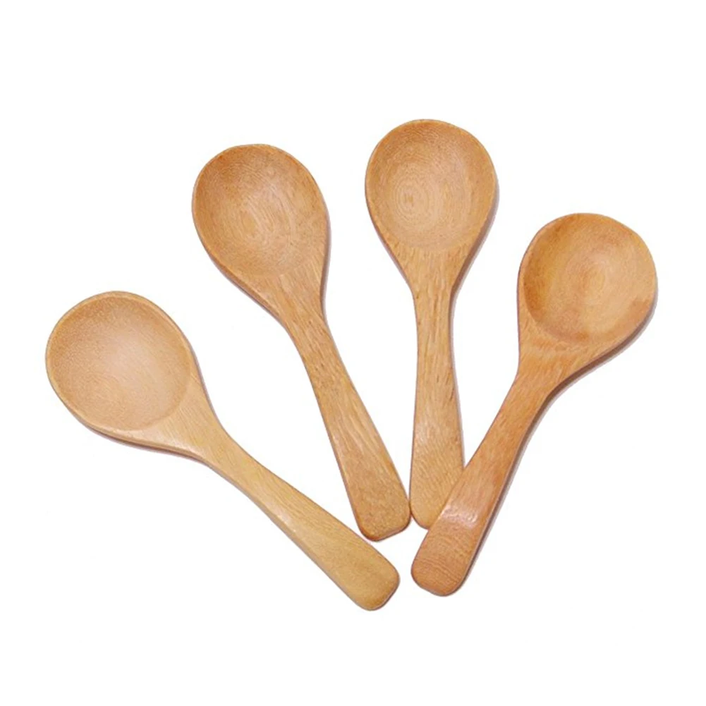 Gran oferta Cucharitas de madera hechas a mano con dibujos animados, Cucharas pequeñas para condimentos, café, té, azúcar, sal, Cucharas, 4 Uds. 8bWZwpe8rw6