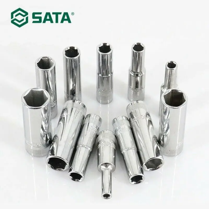 

SATA 10pcs/set 1/4" 6 Angle Long Sleeve Head Drive 6.3MM Metric Deep Sockets 11401-11410