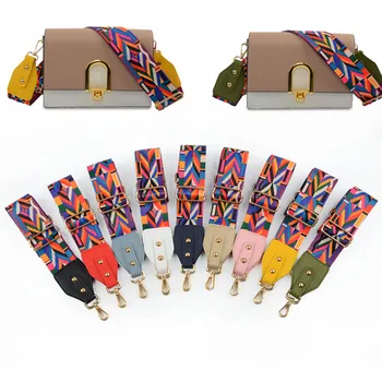 

Fashion Women Bag Photos Strap PU Rainbow Famous Designer Brand Adjustable Shoulder Strap Messenger Bag Colorful Strap For Women