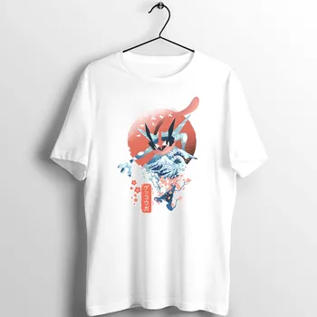 

Unisex T Shirt Men Women Greninja Cherry Blossom Artwork cartoon basic white color custom Printed casual Tee clothing for summer