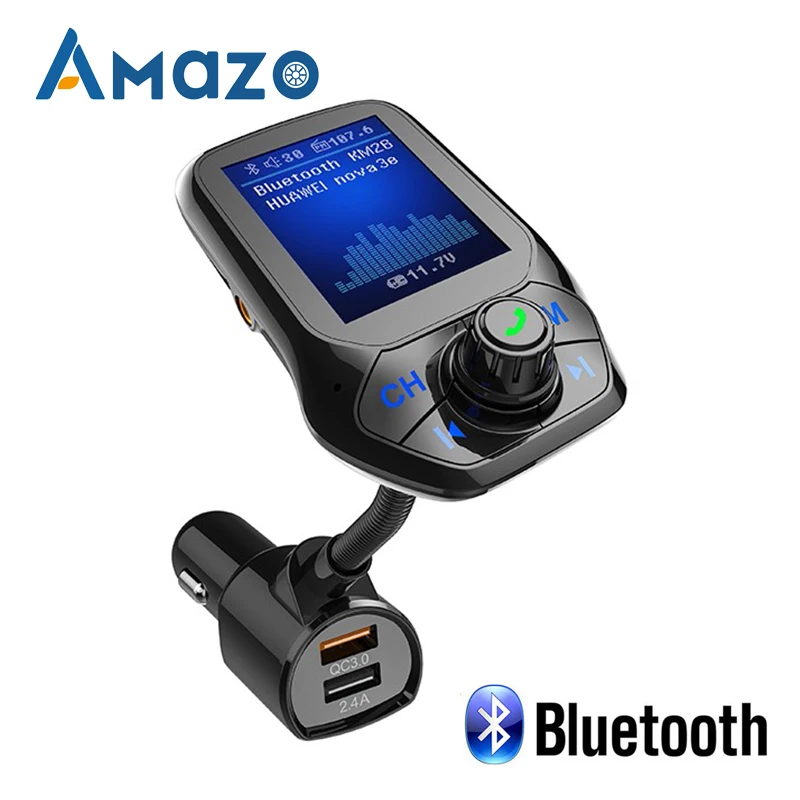 Автомобильный FM трансмиттер 1 8 дюйма mp3 плеер беспроводной Bluetooth быстрая зарядка 3