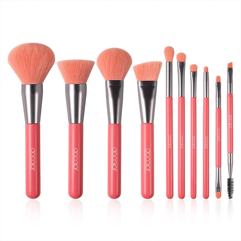 10Pcs Neon Makeup Brushes Powder Foundation Eyeshadow Professional Make Up Brushes Set Hair Synthetic Cosmetics Brush