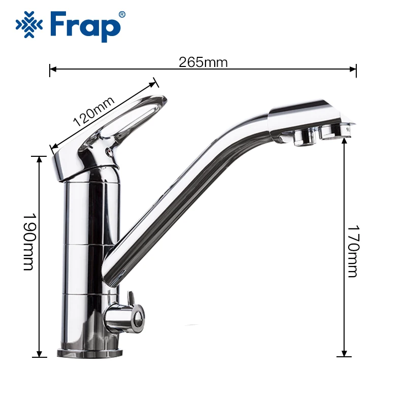  Frap New Arrival Kitchen Faucet Deck Mounted Mixer Tap 360 Degree rotation with Water Purification  - 32768782830
