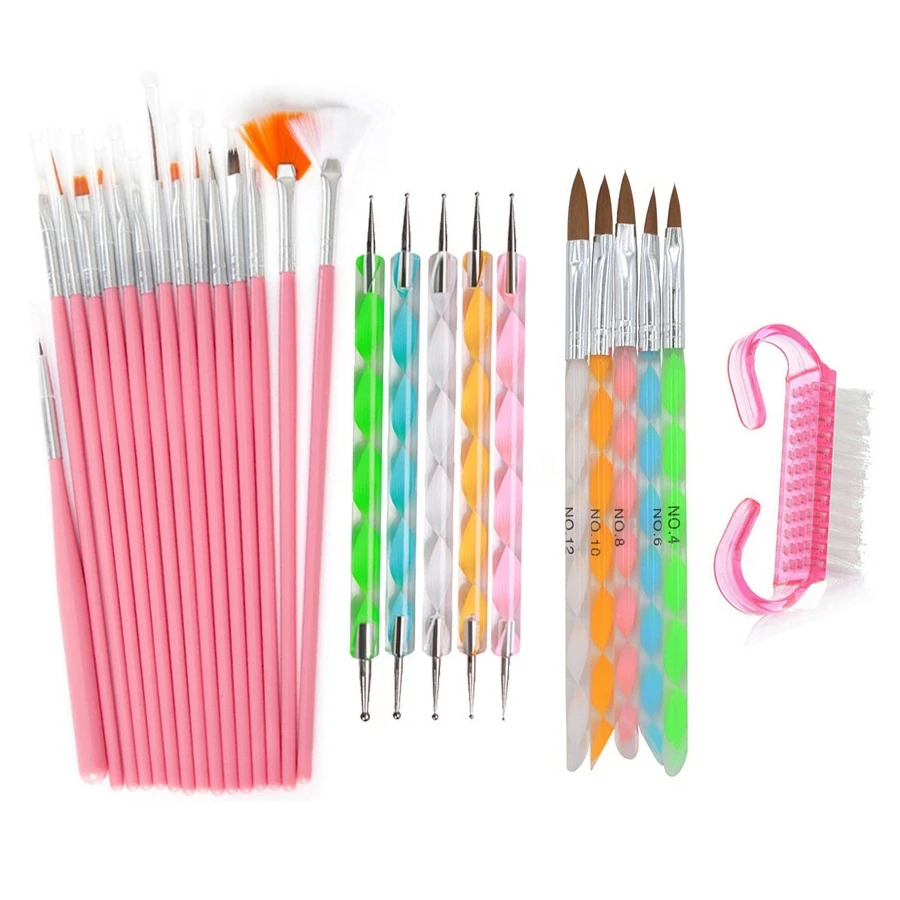 

26Pcs Nail Brush Nail Art Manicure Brushes Set Line Flower Pen Dotting Painting Design Acrylic Nail Gel Brush for Manicure Liner