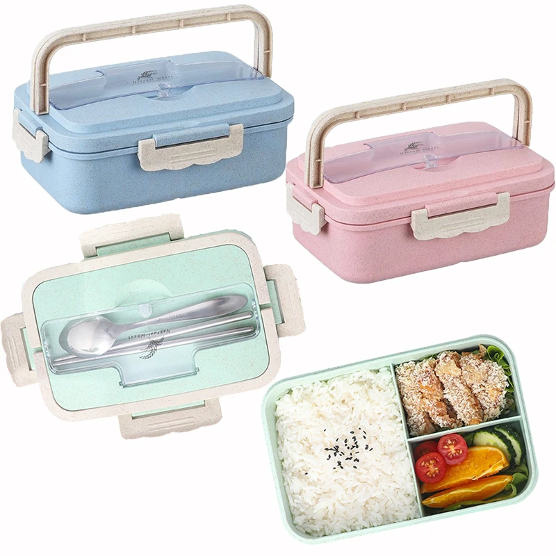 

Lunchbox Sandwich Box Plastic Tableware Gravy Boat Bamboo Cutlery Storage Wheat Straw Lunch Box