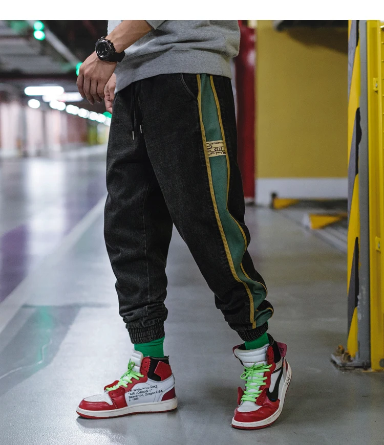 Zogaa Black Harem Pants Men Mens Color Block Sweatpants Side Striped Male Japanese Trouser Casual Joggers Pants Harajuku
