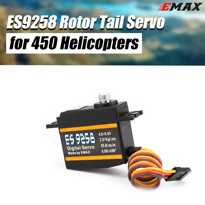 

EMAX ES9258 High Speed Digital Tail Servo Meatl Gear 2.5kg 0.08sec 25g For 450 RC Helicopters Model