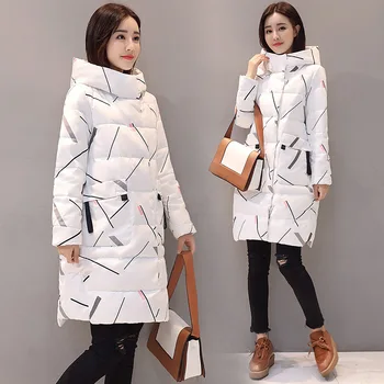 

Elegant Long Sleeve Warm Zipper Parkas Women Jacket Office Lady 2019 New Fashion Winter Hooded Long Jacket Coat Cc136