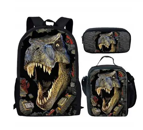 3pcs/lot Tyrannosaurus Rex T-rex Dinosaur School Bags For Teens Boys ...