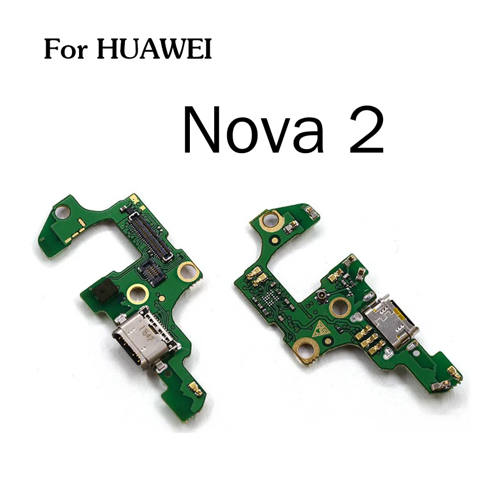 Золотой-R разъем порта зарядки части платы гибкий кабель с микрофоном Микрофон для HuaWei Nova 5i 4e 4 3 3i 3e 2 2S 2i Plus Lite - Цвет: Nova 2