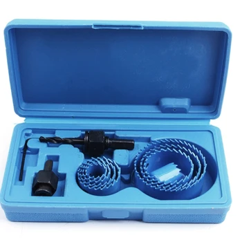 

16Pcs Hole Saw Kit Set 45 Carbon Steel Circular Round Drill Cutting Arbor Adapter for Drilling Industrial Steel Casting