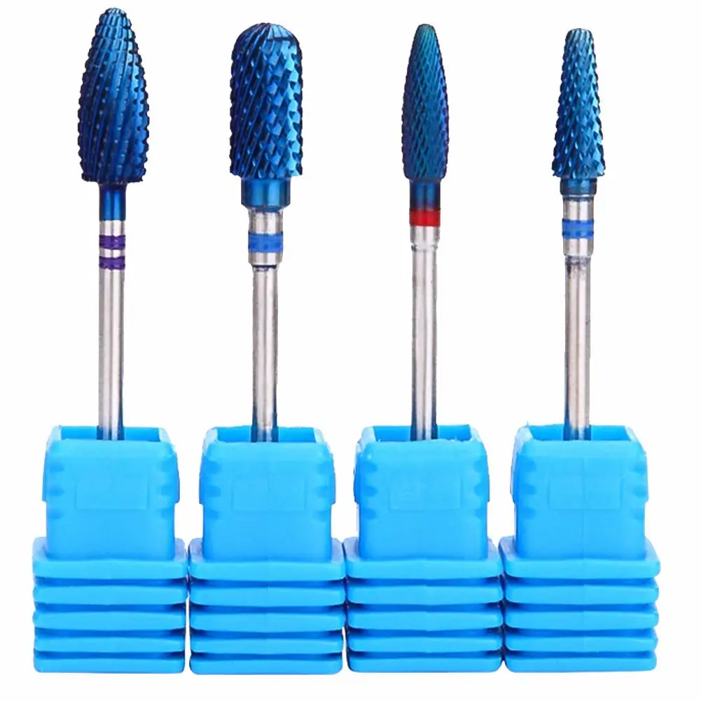 Blue tungsten steel Nail Drill Bit Grinding Cuticle Cleaner Manicure Pedicure Tool Files Accessories Professional | Красота и