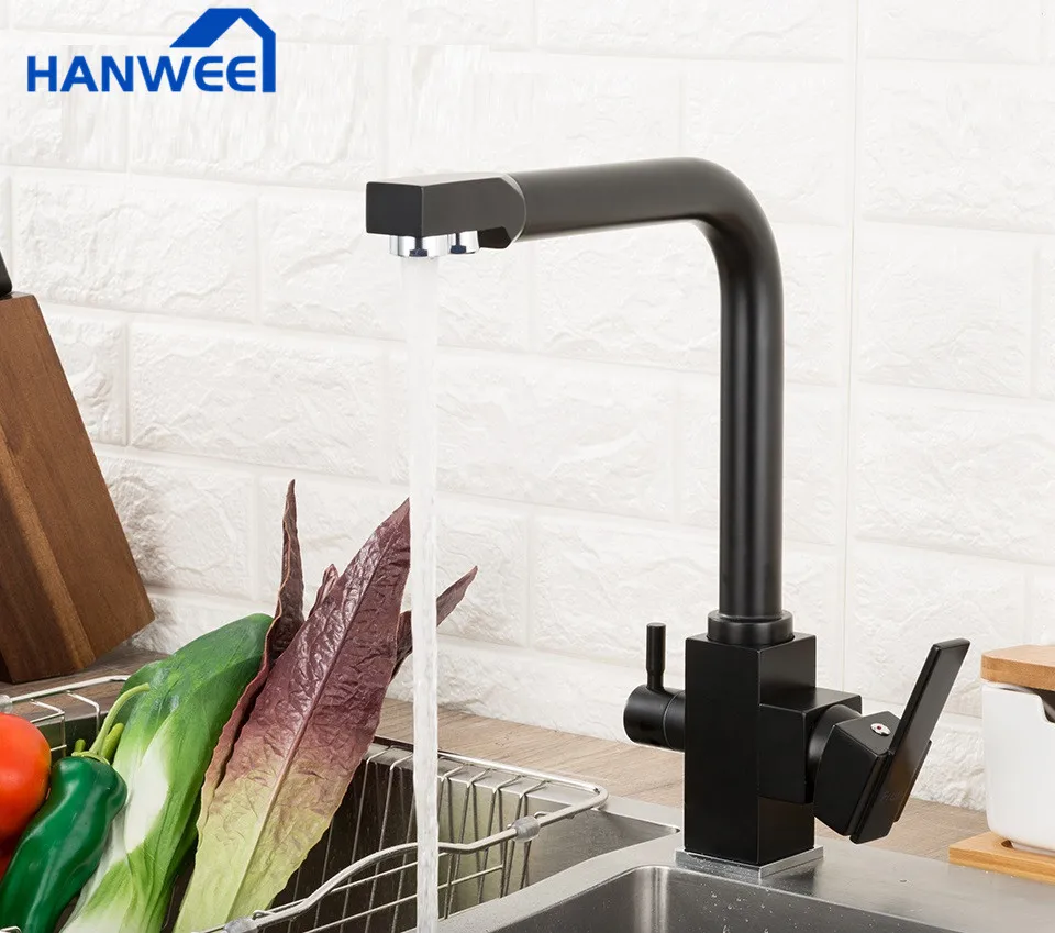 Filter Kitchen Faucet Drinking Water Single Hole Black Hot and cold Pure Sinks Deck Mounted Mixer Tap |