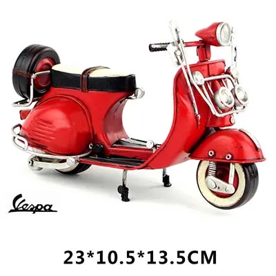 Vespa модель розовый синий vintag 1955 Италия старый автомобиль металлическая игрушка 2 колеса мотоцикл 1:12 Модель двигателя для bjd Blyth кукла фотография - Цвет: red  with wheel