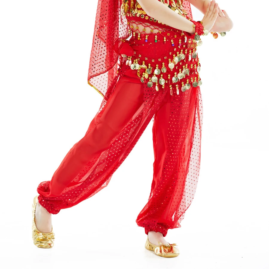 Red Pants only Детский набор костюма для танца живота Восточный танец девушки танец живота Индия танец живота одежда танец живота дети индийские костюмы - Цвет: Red Pants only