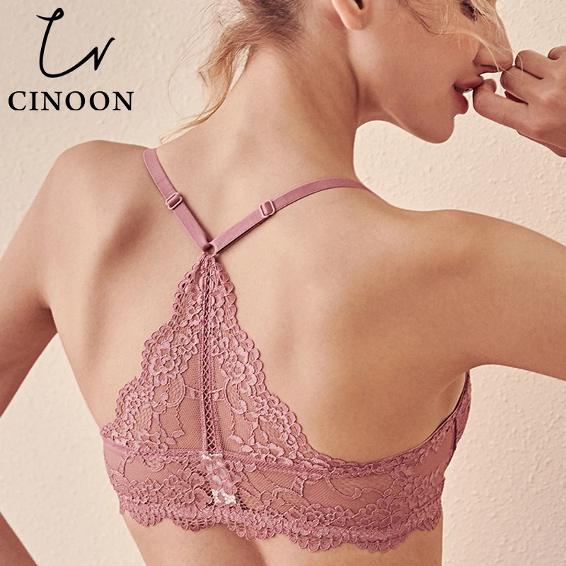 Beste Cinoon Floral Lace Lingerie Voorsluiting Bh Set Backless Ondergoed Push Up Beha Sexy Hoge Taille Slipje Voor Vrouwen 2020