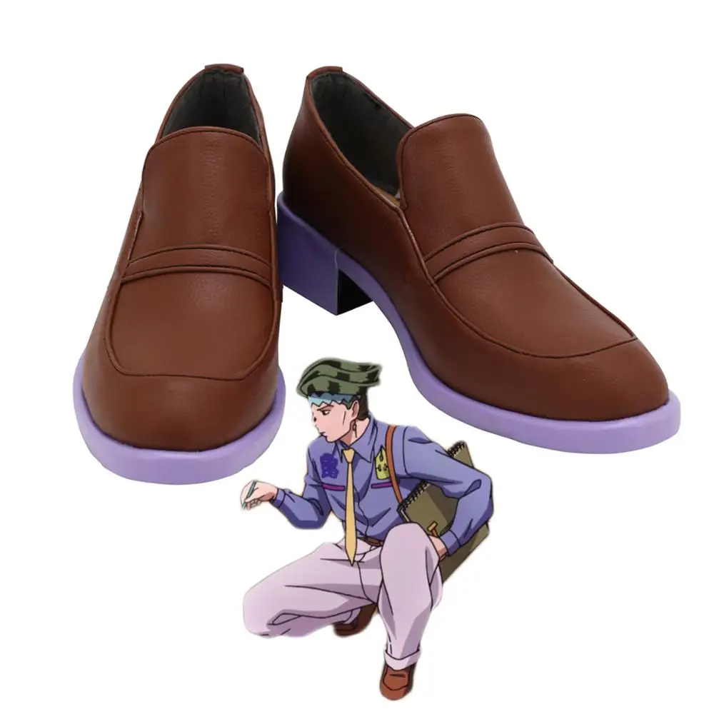 jojo's-bizarre-adventure-rohan-kishibe-cosplay-brown-shoes-leather-boots-custom-made-for-unisex-any-size