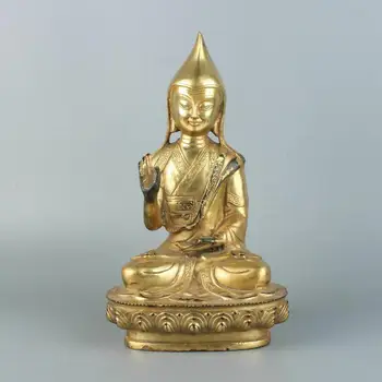 

Chinese Exquisite Handmade Copper gilt Tibetan Buddha statue A