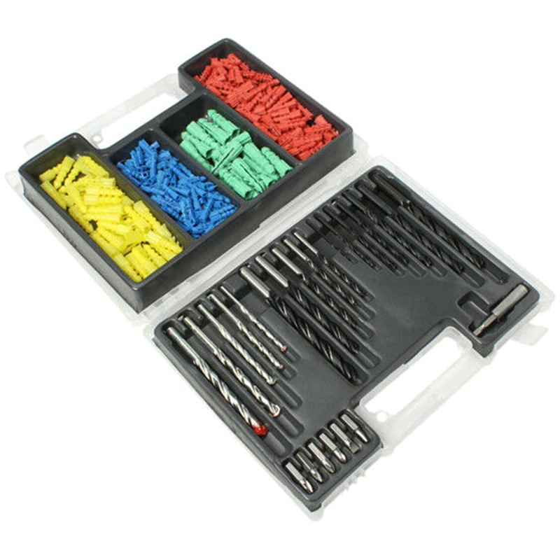 

300Pcs 2-10Mm Drill Bit Building Drill with Expansion Screws Set for Woodworking Building