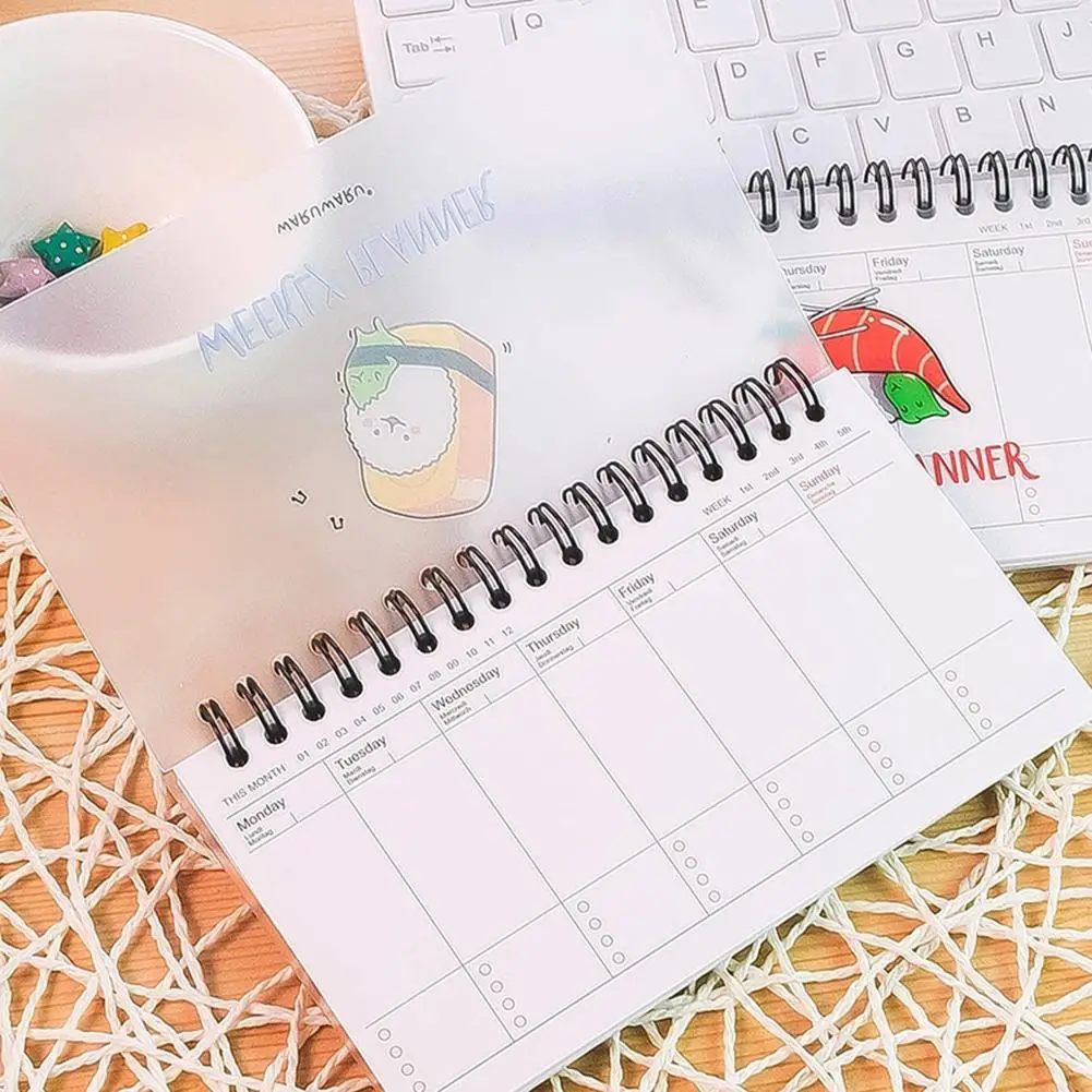 New 2021 Notebooks Agenda Daily Weekly Monthly Plan Spiral Organizer Note Books Monthly Transparent Schedule Agenda Planner