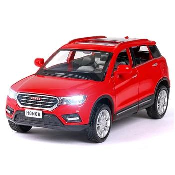 

High simulation 1:32 Car Model SUV Haver H6 Diecast Toy Vehicles Alloy Model Sound And Light Pull Back Wheel For Children