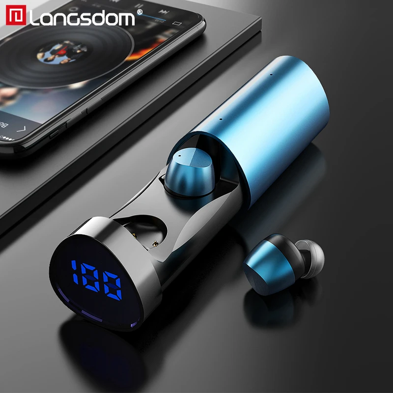 

New Langsdom LT1PRO Bluetooth TWS Earphone True Wireless Earbuds with Mic Touch Control Earphones Voice Assistant for phone