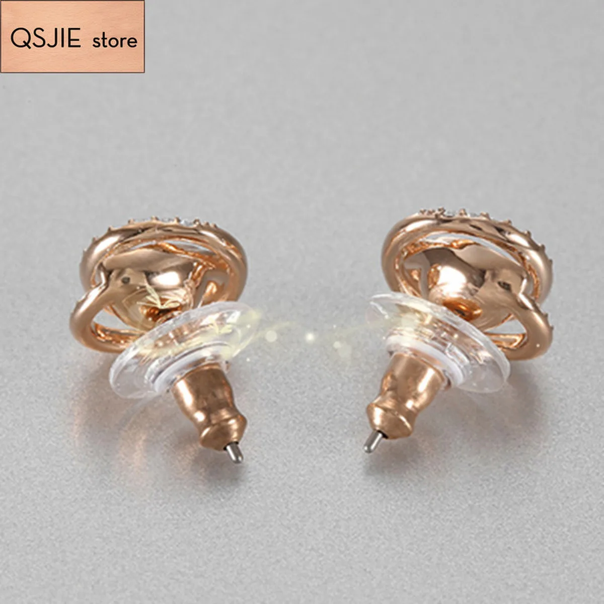 High Quality Swa Simple New Silver Rose Female Euro-American Fashion Simple Earrings
