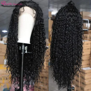 

Doris beauty Synthetic Lace Front Wigs Black Long with Baby Hair Curly Wig Natural Loose Wigs for Black White Women