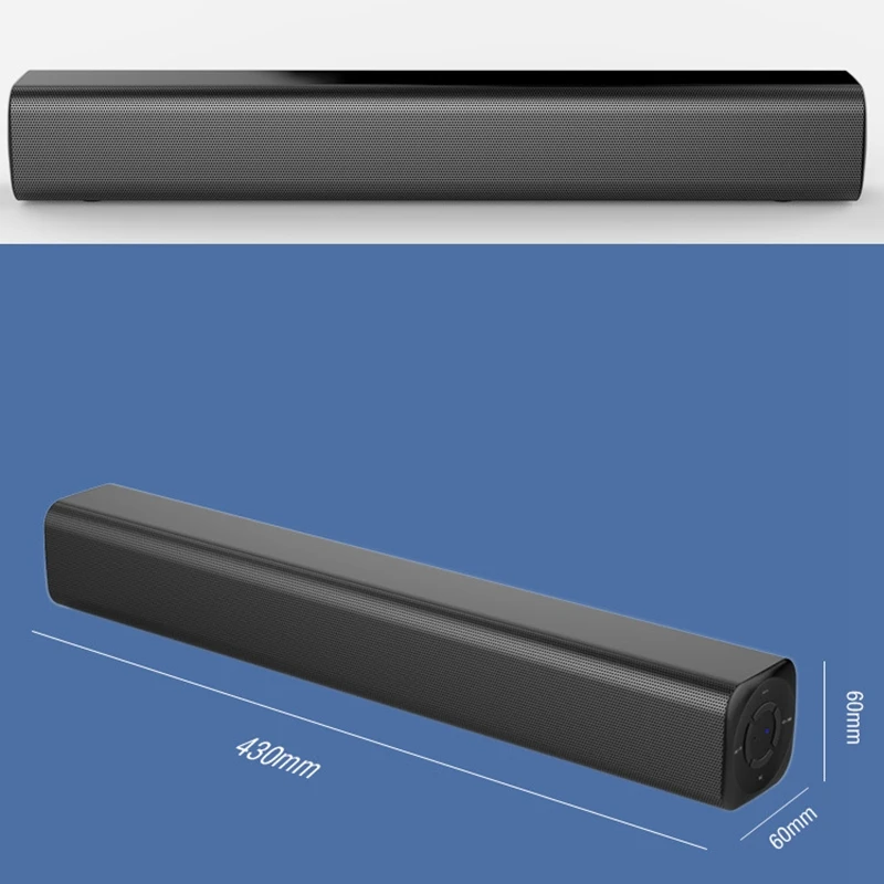 Portable 10W Soundbar Wireless Bluetooth Stereo Speaker with Remote Control for Home Theater /TV/PC/Phones/Tablets