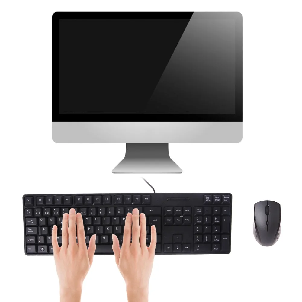 

Ergonomic Silent Keyboard USB Russian French Spanish Arabic / English Waterproof Office Keyboard for Windows Computer